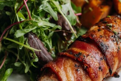 Martha Stewart Broiled Bacon Wrapped Chicken Sweet Potatoes And Watercress Recipe