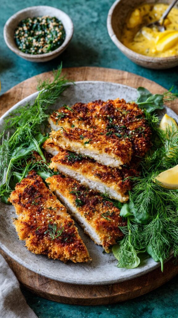 Martha Stewart Chicken Schnitzel Dill And Sesame Recipe