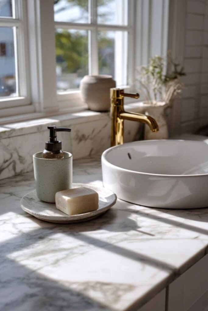 4. Marble Countertops, Not Laminate