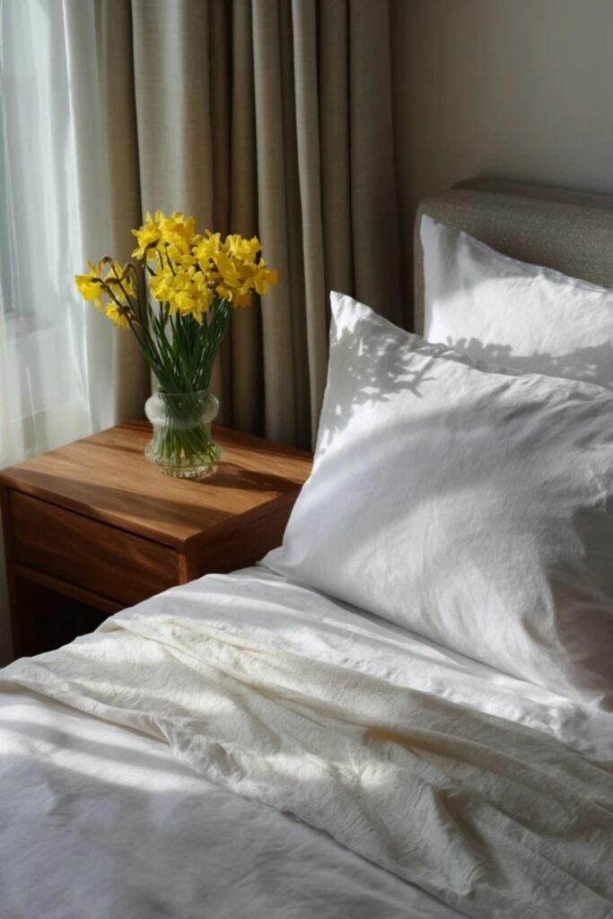 5. Lighten the Bedding to Cotton Percale