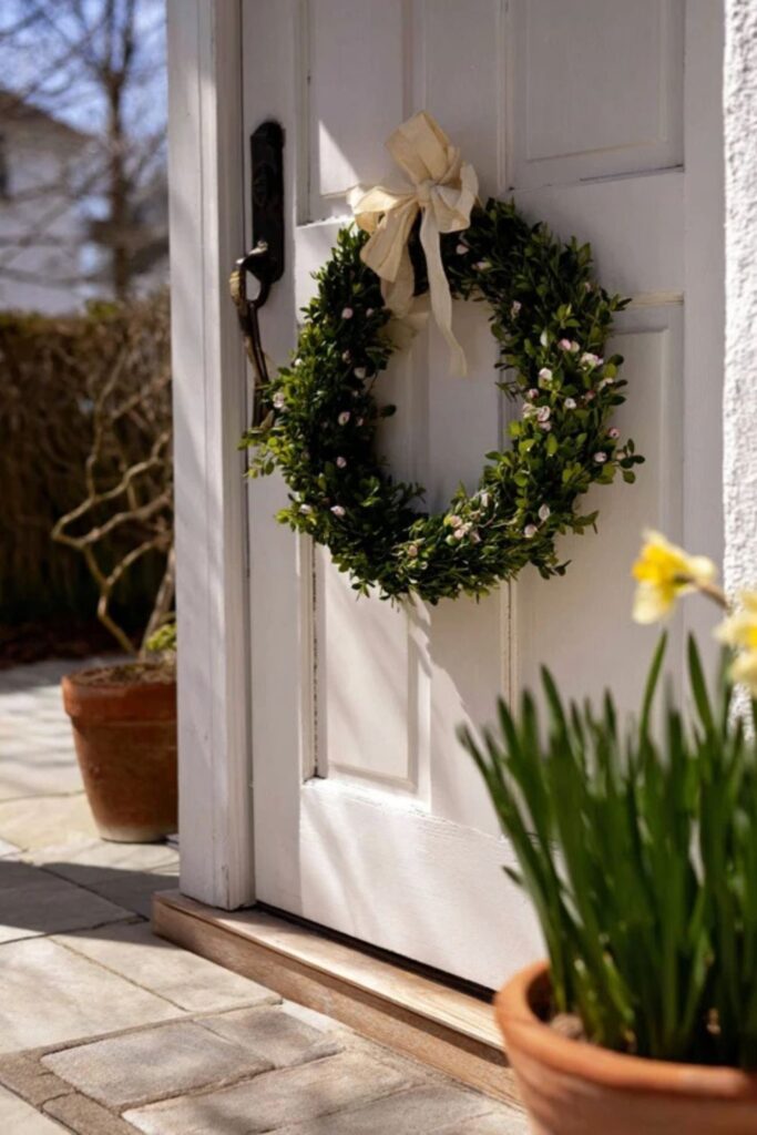 9. A Spring Wreath of Living Greenery