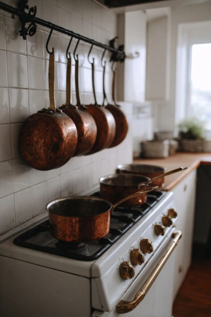 Copper Pots as Both Tool and Decoration