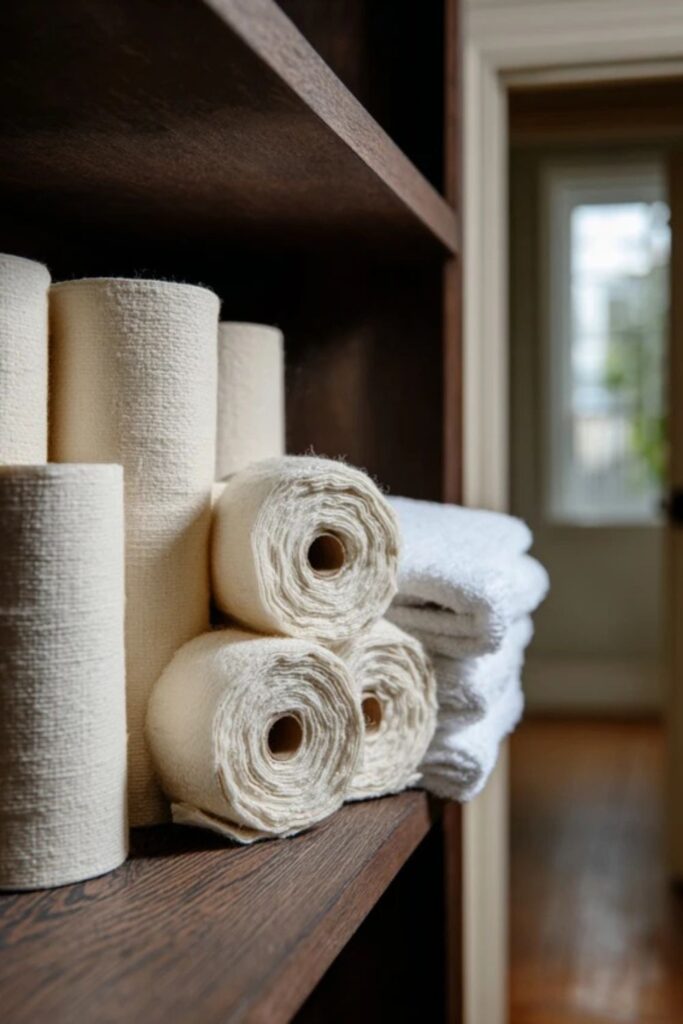 Store Linen Napkins on Cardboard Tubes