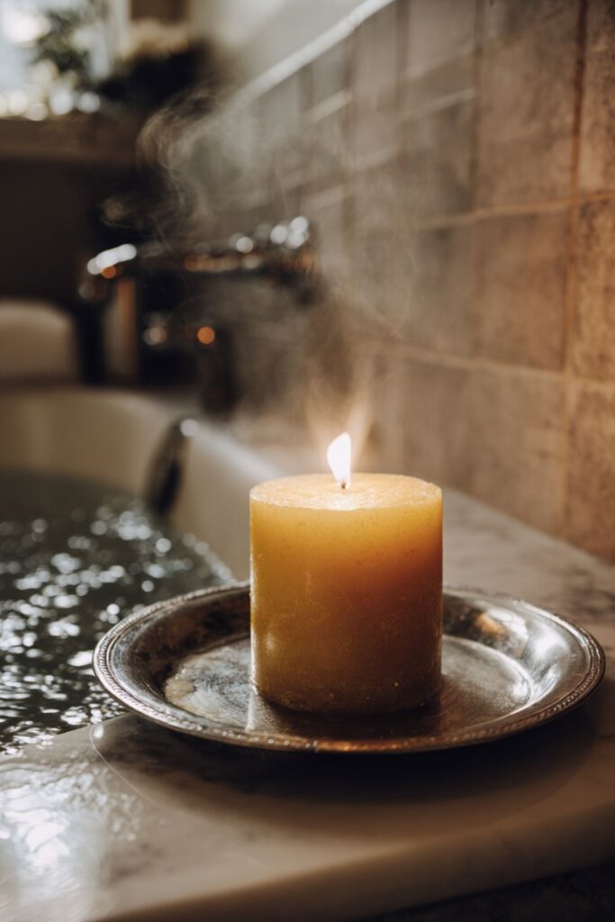 A Beeswax Candle for Evening Light