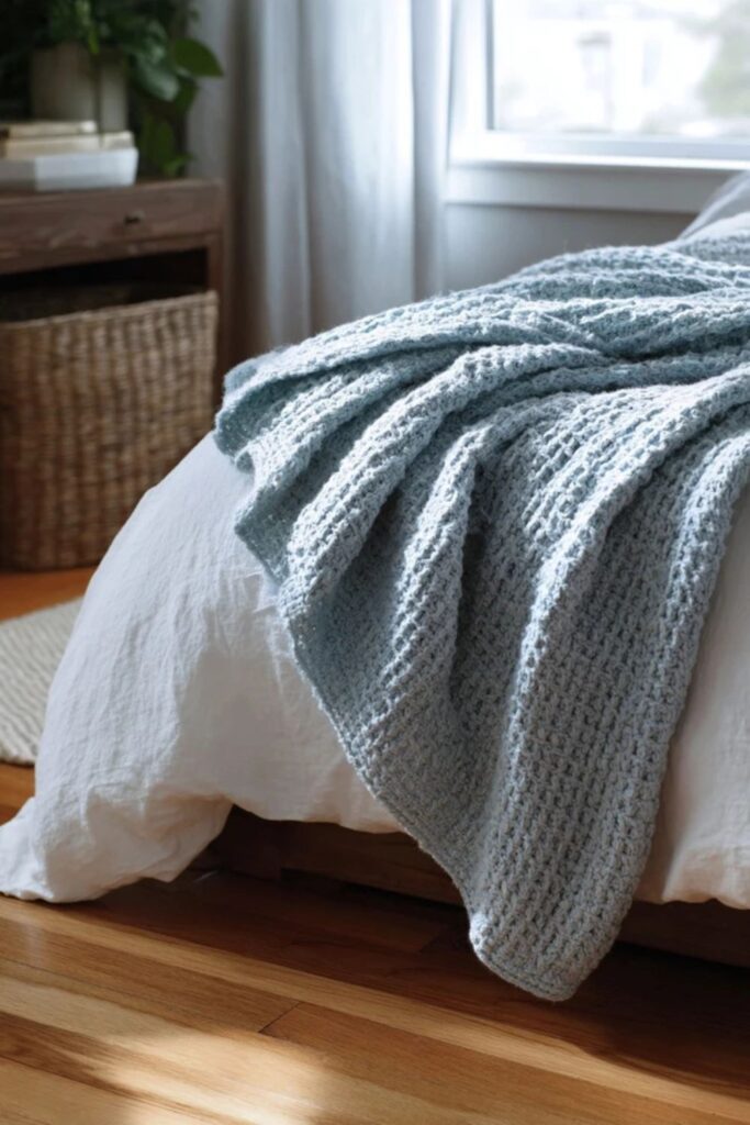 A Cotton Blanket at the Foot of the Bed