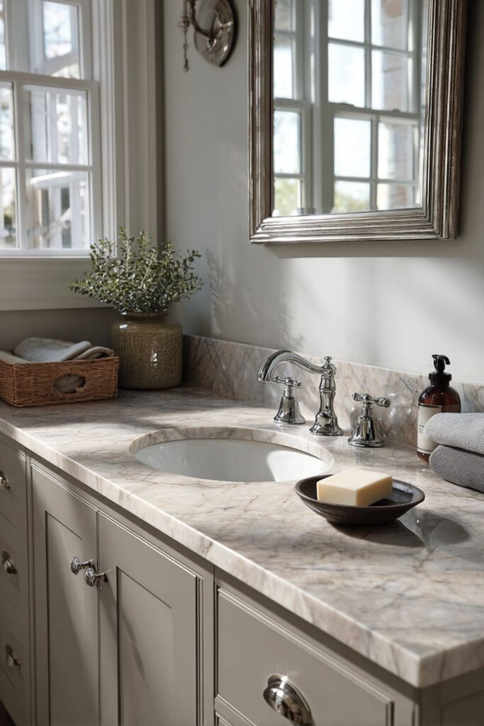 A Furniture-Style Vanity in Sharkey Grey