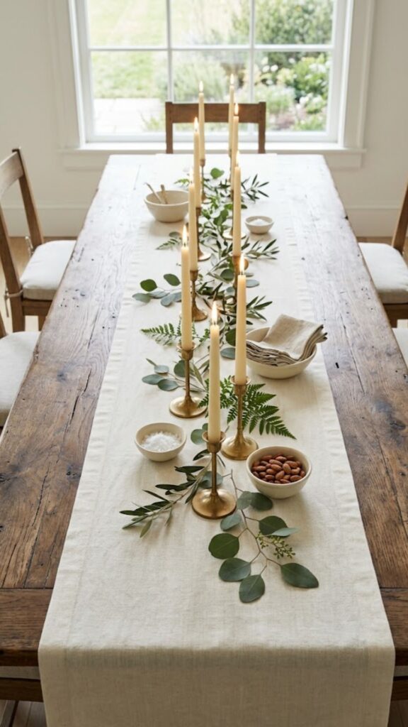 A Linen Runner Instead of a Full Cloth