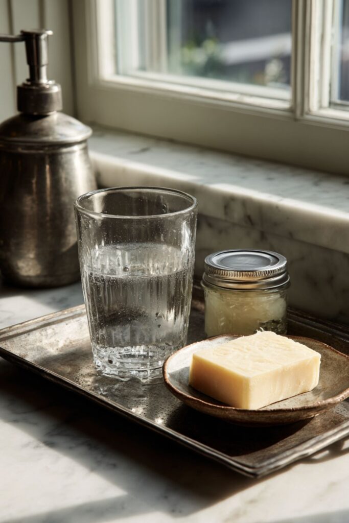 A Silver Tray to Corral the Vanity