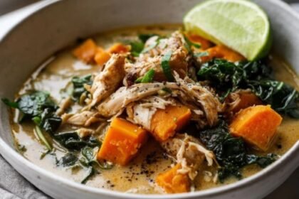 Martha Stewart Almond Chicken Soup Sweet Potato Collards And Ginger Recipe