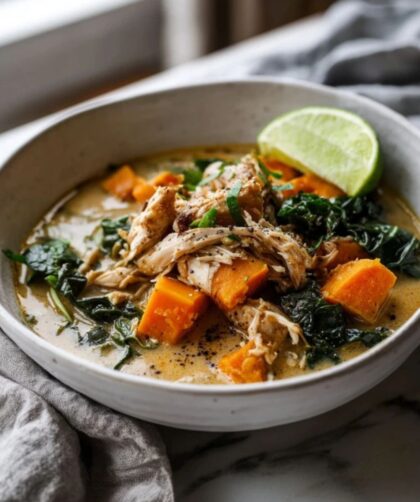 Martha Stewart Almond Chicken Soup Sweet Potato Collards And Ginger Recipe