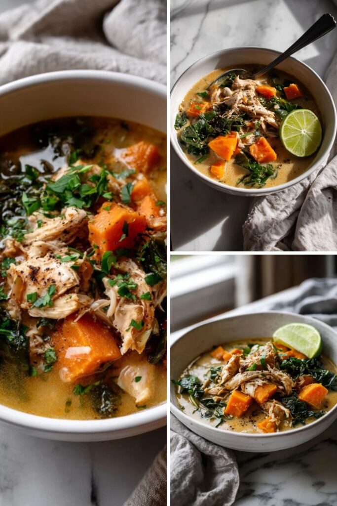 Martha Stewart Almond Chicken Soup Sweet Potato Collards And Ginger Recipe