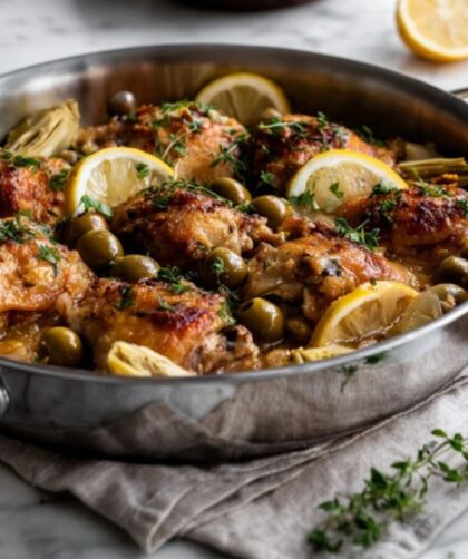 Martha Stewart Braised Chicken Artichokes Olives And Lemon Recipe