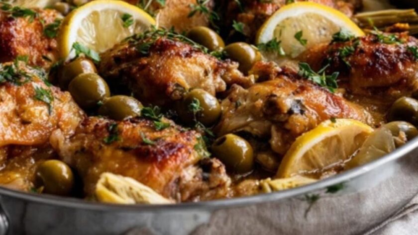 Martha Stewart Braised Chicken Artichokes Olives And Lemon Recipe