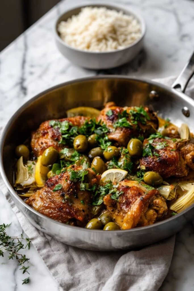 Martha Stewart Braised Chicken Artichokes Olives And Lemon Recipe
