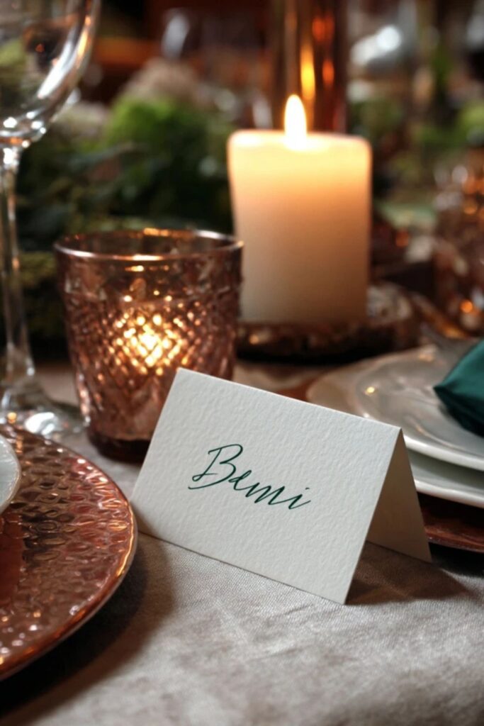 Calligraphed Place Cards on Real Paper
