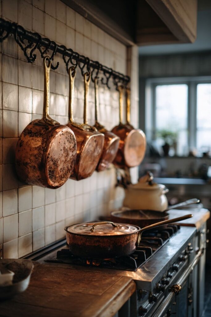 Copper Pots Hung Where You Can See Them