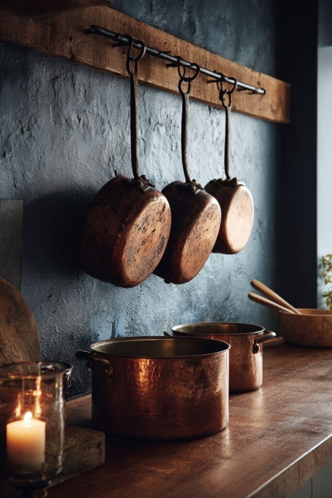 Copper That Burns Against Dark Walls