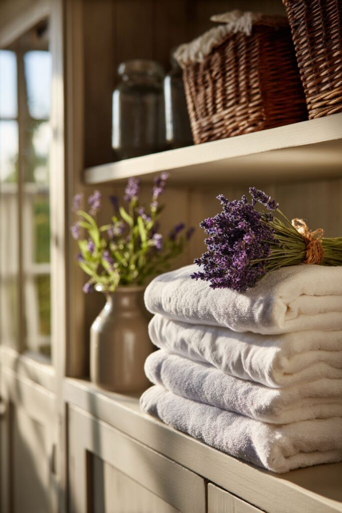 Dried Lavender Hidden in the Linen Closet