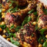 Martha Stewart Baked Chicken Legs Chickpeas Olives And Greens Recipe