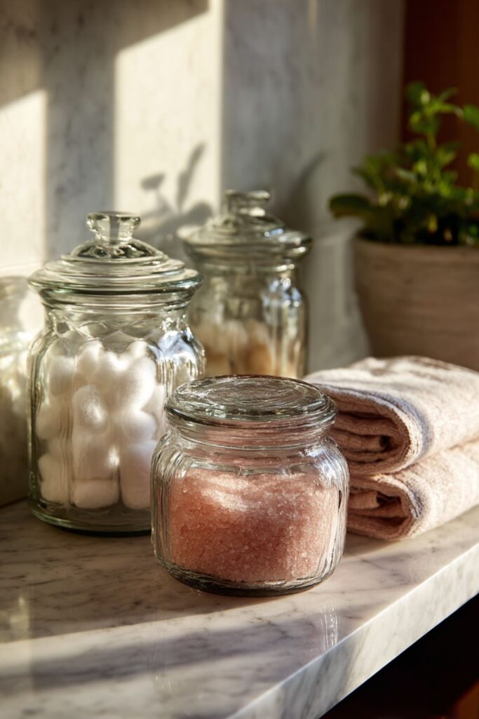 Pressed Glass Jars Instead of Plastic