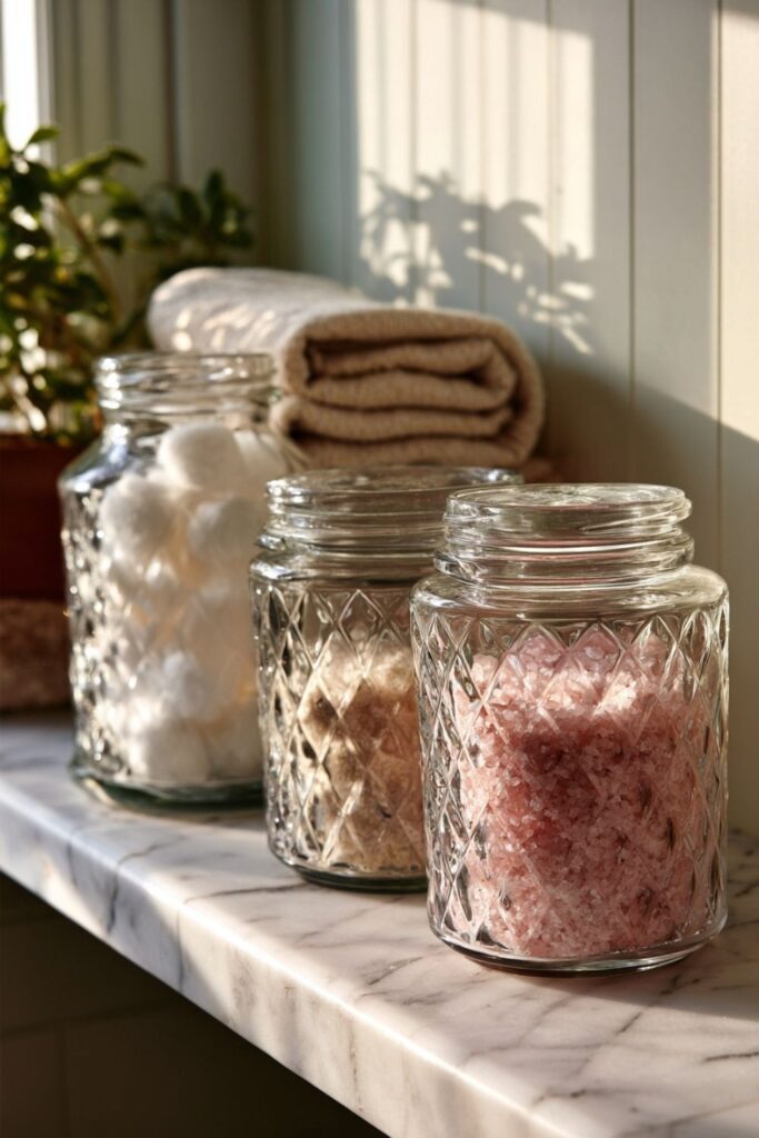 Pressed Glass Jars for Storage
