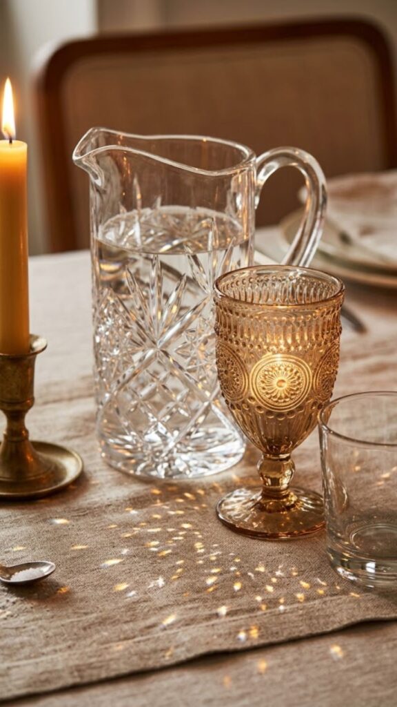 Pressed Glass for Water and Wine