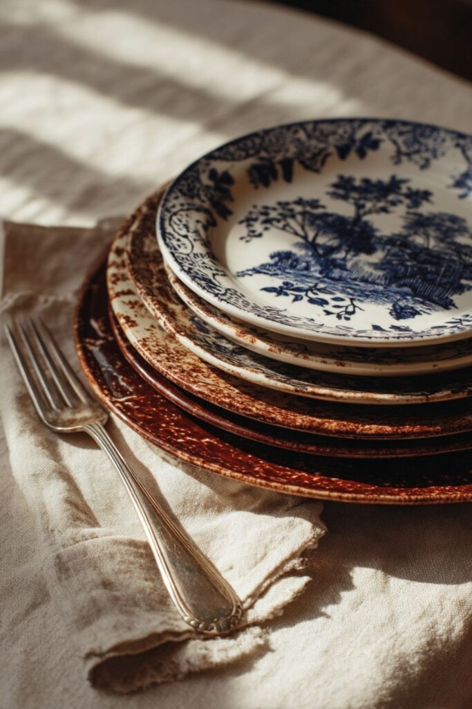 Transferware in Blue and Brown