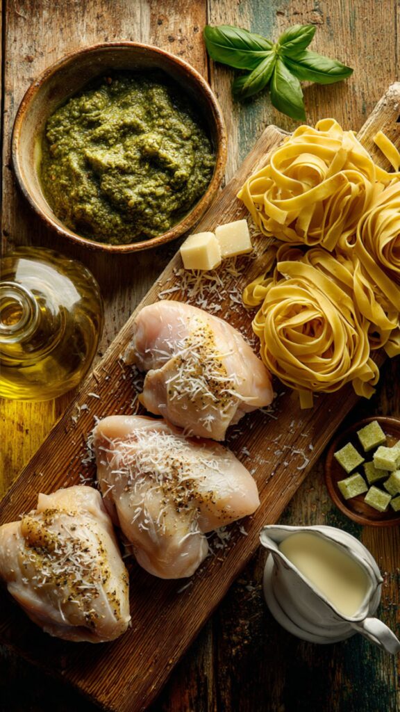 Martha Stewart Chicken Fettuccine With Pesto Cream Sauce Recipe