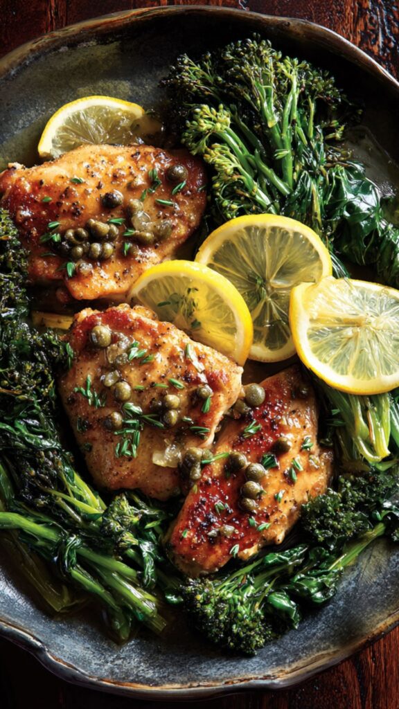 Martha Stewart Chicken Thigh Piccata Broccoli Rabe Recipe