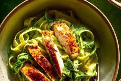 Martha Stewart Chicken Fettuccine With Pesto Cream Sauce Recipe