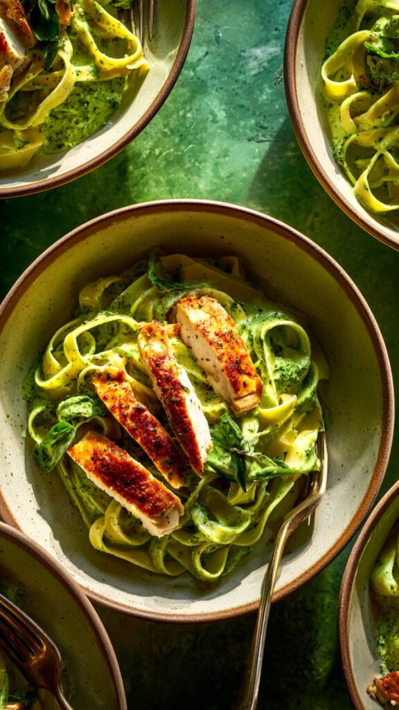 Martha Stewart Chicken Fettuccine With Pesto Cream Sauce Recipe