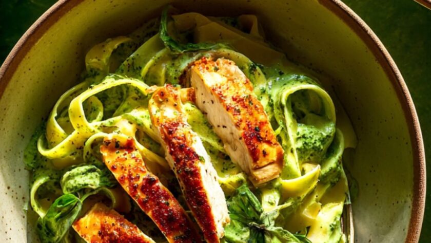 Martha Stewart Chicken Fettuccine With Pesto Cream Sauce Recipe