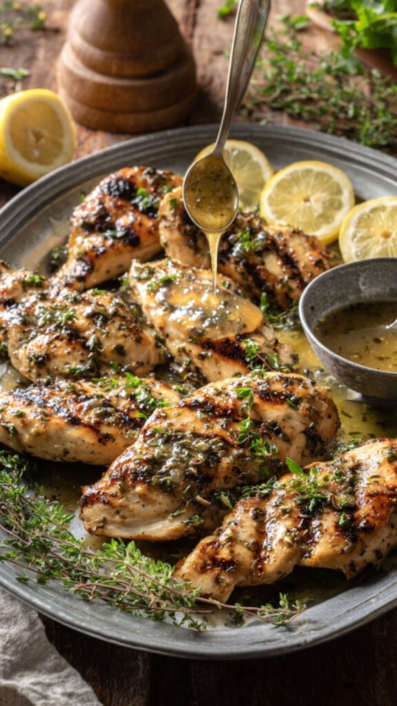 Martha Stewart Grilled Chicken Breasts With Lemon-Thyme Sauce Recipe