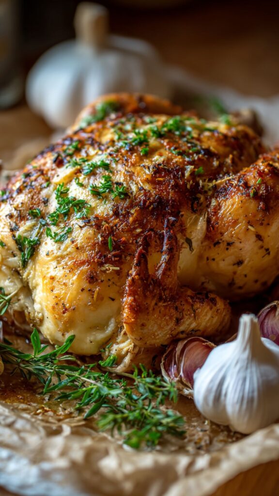 Martha Stewart Garlic Stuffed Roasted Chicken Recipe
