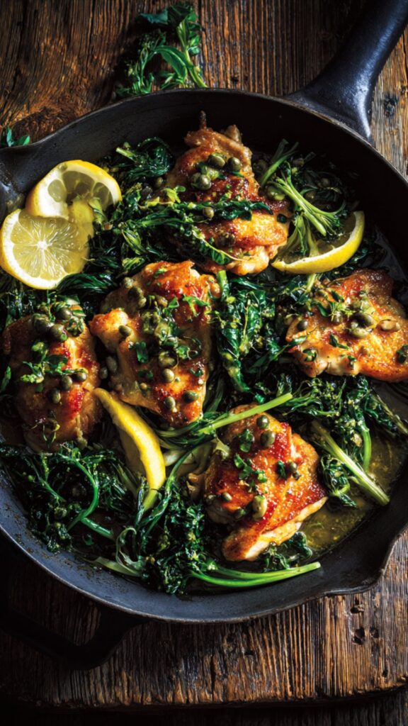 Martha Stewart Chicken Thigh Piccata Broccoli Rabe Recipe