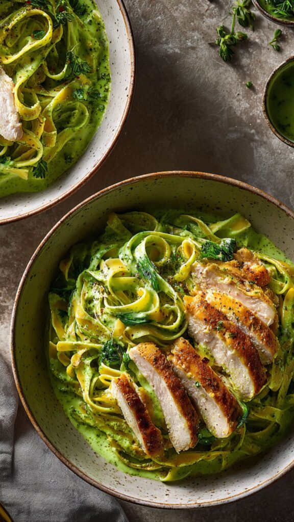 Martha Stewart Chicken Fettuccine With Pesto Cream Sauce Recipe