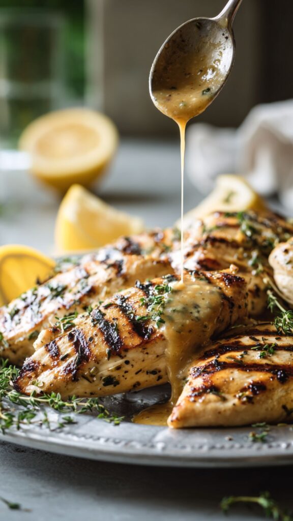 Martha Stewart Grilled Chicken Breasts With Lemon-Thyme Sauce Recipe