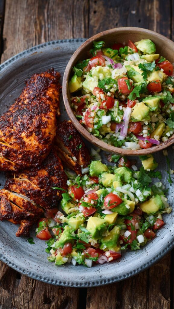 Martha Stewart Cayenne Rubbed Chicken With Avocado Salsa Recipe