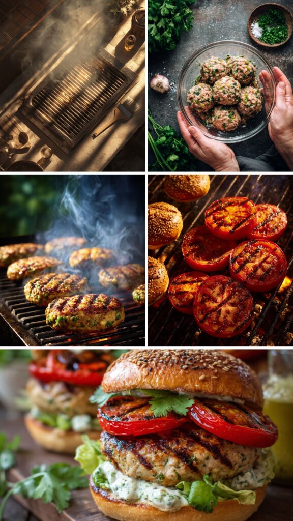 Martha Stewart Green Chile Chicken Burgers Recipe