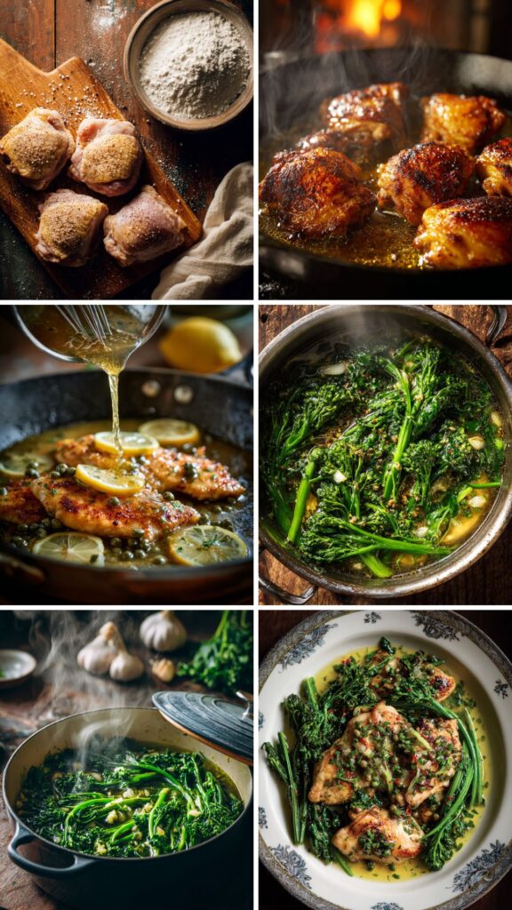 Martha Stewart Chicken Thigh Piccata Broccoli Rabe Recipe