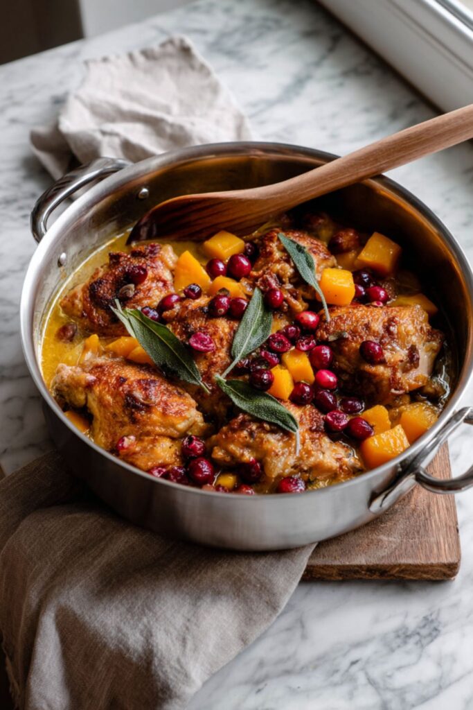 Martha Stewart Braised Chicken Butternut Squash And Cranberries Recipe