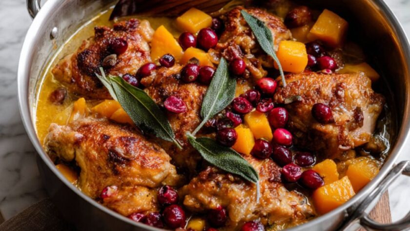 Martha Stewart Braised Chicken Butternut Squash And Cranberries Recipe
