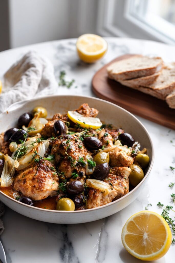 Martha Stewart Braised Chicken Potatoes Olives And Lemon Recipe