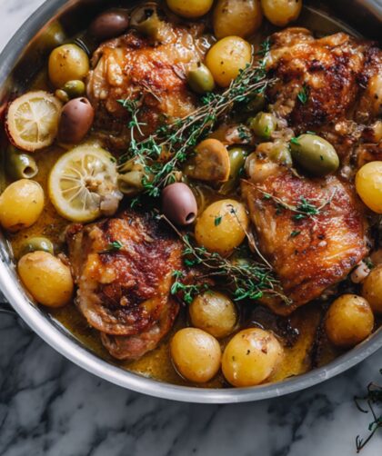 Martha Stewart Braised Chicken Potatoes Olives And Lemon Recipe
