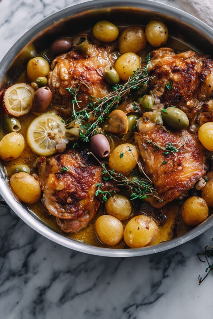 Martha Stewart Braised Chicken Potatoes Olives And Lemon Recipe