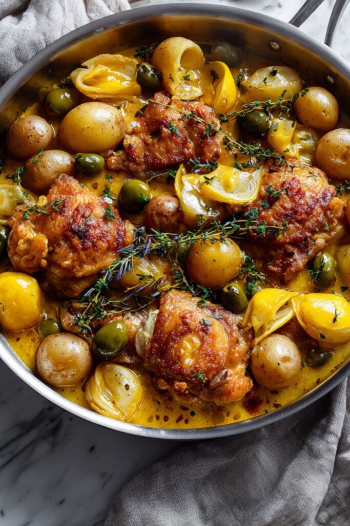 Martha Stewart Braised Chicken Potatoes Olives And Lemon Recipe