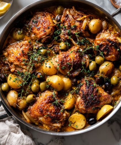 Martha Stewart Braised Chicken Potatoes Olives And Lemon Recipe