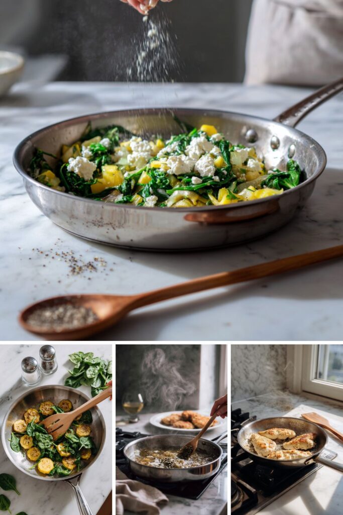 Martha Stewart Chicken Cutlets Summer Squash And Feta Recipe