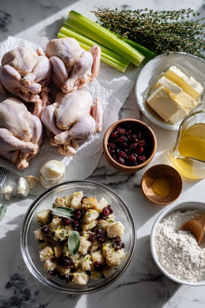 Martha Stewart Cornish Hens Cranberry Sage Stuffing Gravy Recipe