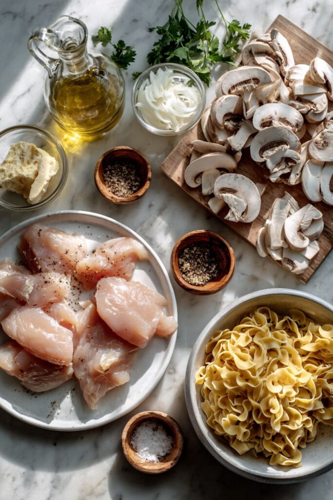 Martha Stewart Creamy Chicken And Mushrooms Egg Noodles Recipe